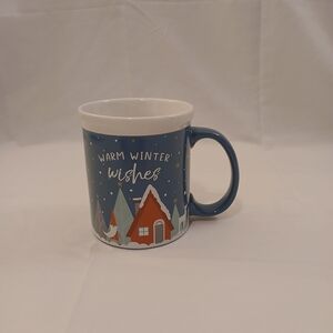 Winter Wishes Blue Christmas Mug